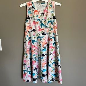 Size XL girls dress cat print